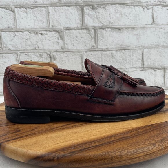 Allen Edmonds Maxfield Mens 10 B Brown Leather Tassel Slip On Dress Loafers - Picture 6 of 14